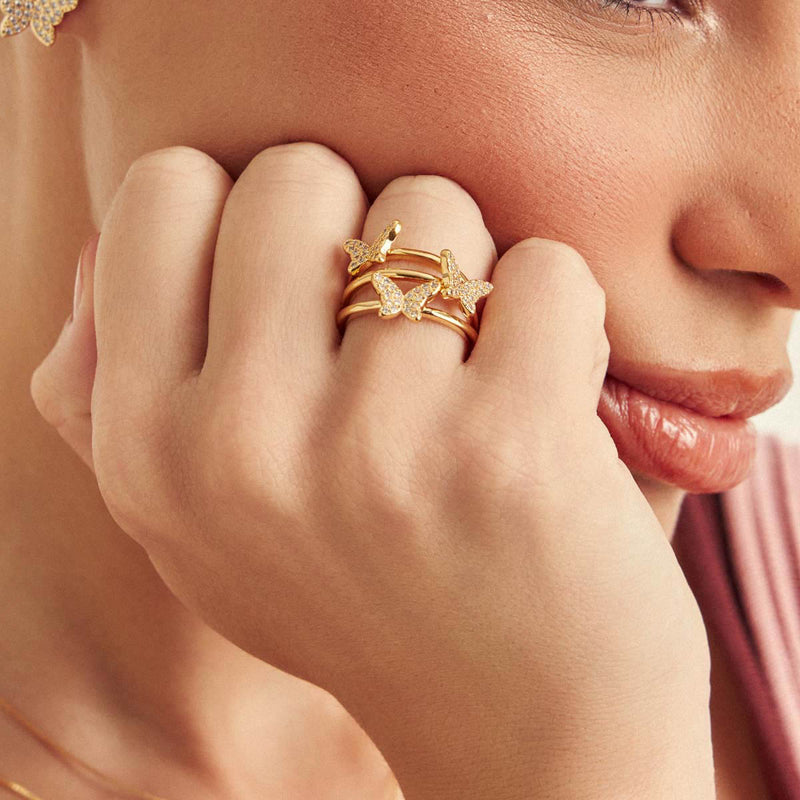 ANEL DE BORBOLETA CRAVEJADO