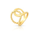 ANEL DUAS VOLTAS TRANÇADO E LISO COM BOLINHA