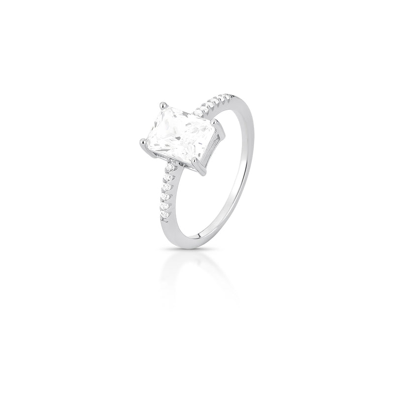 ANEL SOLITÁRIO CRISTAL E ZIRCÔNIAS | PRATA925