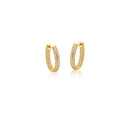 ARGOLA OVAL COM TRÊS FILEIRAS DE ZIRCÔNIAS