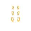 TRIO DE ARGOLAS QUADRADAS LISAS