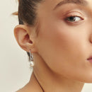 BRINCO PÊNDULO TRANÇADO COM PÉROLA SHELL