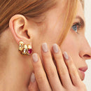 BRINCO ARGOLA CRISTAL OVAL VERDE CLARO