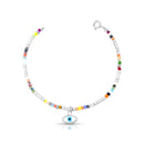 PULSEIRA COM CRISTAIS BÚLGAROS E OLHO GREGO PRATA925