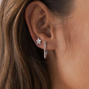 ARGOLA TRIANGULAR COM ZIRCÔNIAS