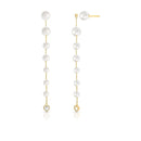 BRINCO EAR JACKET DOIS EM UM COM PÉROLAS E CRISTAL EM PÊNDULO