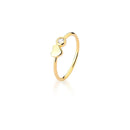 ANEL COM CORAÇÃO LISO E PONTO DE LUZ