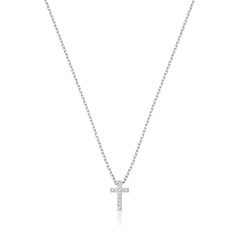 CORRENTE COM PINGENTE CRUZ CRAVEJADA | PRATA925