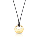 COLAR REGULÁVEL EM COURINO COM PINGENTE LISO E VAZADO