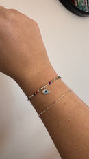 PULSEIRA COM CRISTAIS BÚLGAROS E OLHO GREGO PRATA925