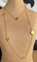 COLAR LONGO TREVOS LISO E VAZADO