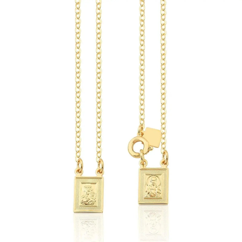 ESCAPULÁRIO CURTO | SAGRADO CORAÇÃO DE JESUS E NOSSA SENHORA