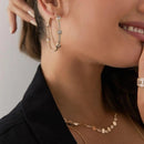 COLAR COM MEDALHAS LISAS E PONTOS DE LUZ