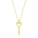 CORRENTE COM PINGENTE DE CHAVE CRAVEJADA