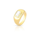 ANEL COM CRISTAL RETANGULAR