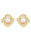 BRINCO FLOR CRAVEJADO COM PÉROLA