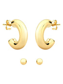 DUPLA DE BRINCOS: ARGOLA ISABEL E BRINCO BOLINHA