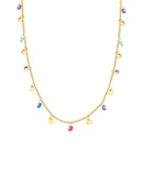 COLAR CRISTAIS COLORIDOS E MEDALHAS LISAS