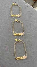 PULSEIRA FLOR PERSONALIZADA COM NOME | INFANTIL