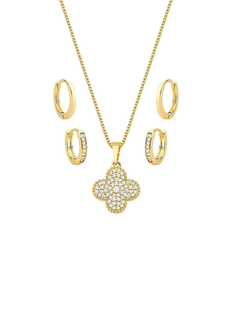 MIX DE COLAR TREVO E ARGOLAS