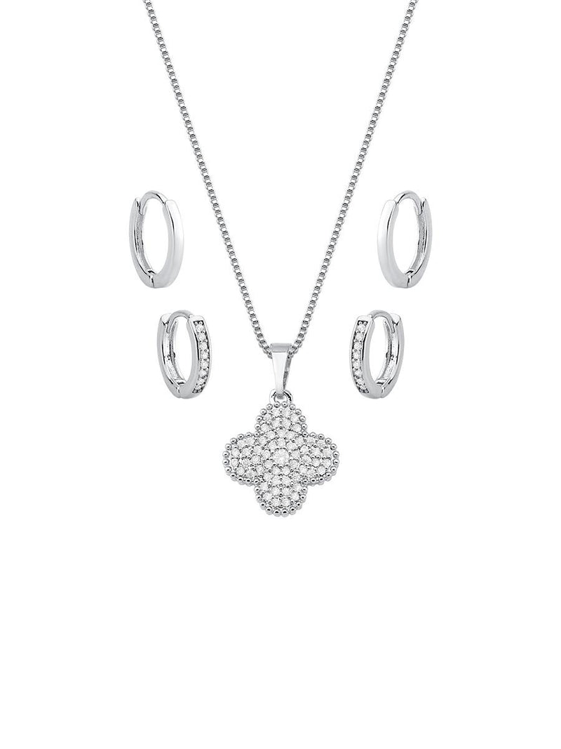 MIX DE COLAR TREVO E ARGOLAS