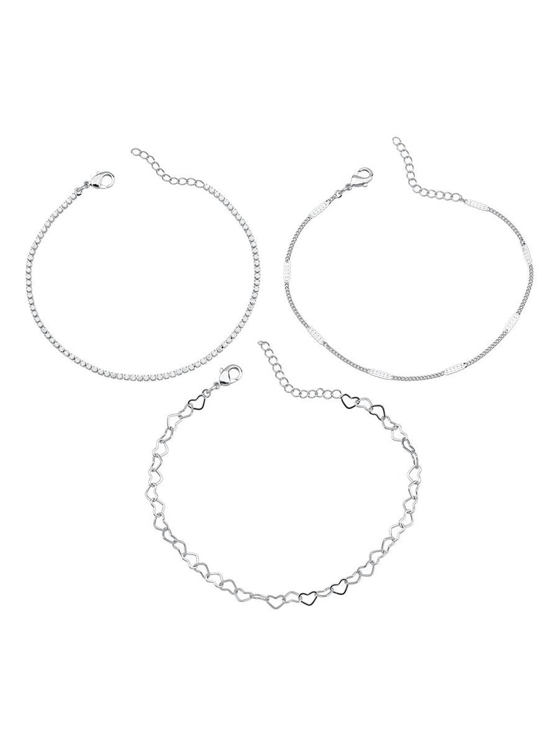 MIX DE PULSEIRAS RIVIERA, CORAÇÃO E PLAQUINHAS