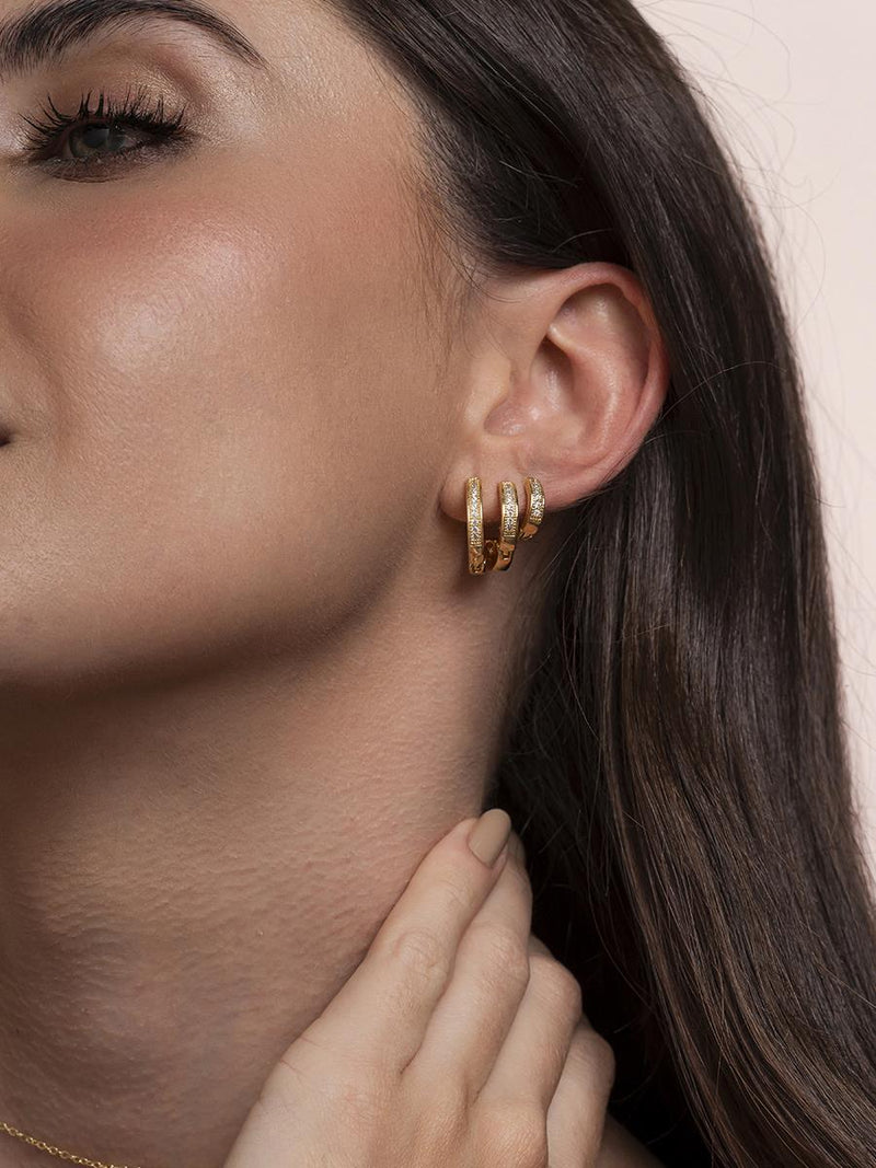 TRIO DE ARGOLAS CLICK CRAVEJADAS