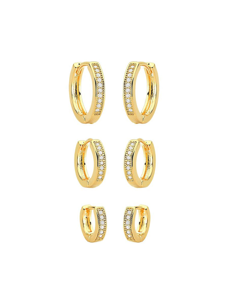 TRIO DE ARGOLAS CLICK CRAVEJADAS