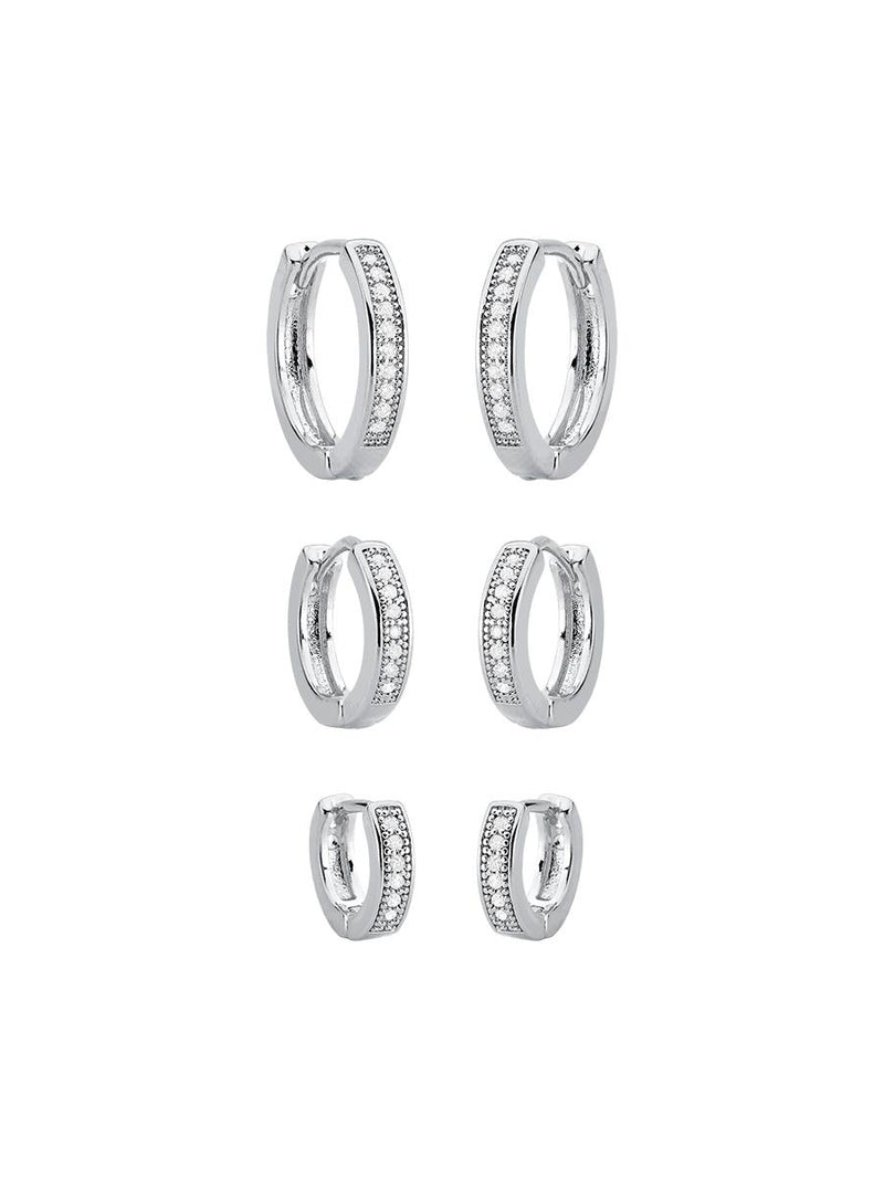 TRIO DE ARGOLAS CLICK CRAVEJADAS