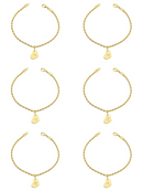 PULSEIRA CORDÃO BAIANO COM PINGENTE CORAÇÃO E LETRA