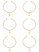 PULSEIRA CORDÃO BAIANO COM PINGENTE CORAÇÃO E LETRA