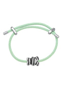 PULSEIRA DE CORDA VERDE COM URSO CRAVEJADO
