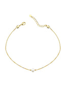 TORNOZELEIRA COM TREVINHO EM PÉROLA E ESTRELINHAS