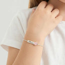PULSEIRA FLOR PERSONALIZADA COM NOME EM PRATA LISA | INFANTIL