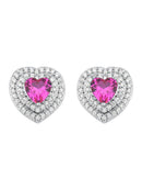 BRINCO CORAÇÃO CRAVEJADO ROSA