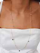 COLAR LONGO CORAÇÕES E PONTO DE LUZ