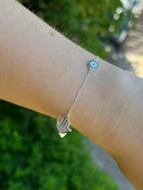 PULSEIRA HAMSA E OLHO GREGO | PRATA 925