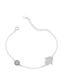 PULSEIRA HAMSA E OLHO GREGO | PRATA 925
